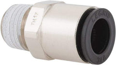 Legris - 3/8" Outside Diam, 1/4 NPT, Nickel Plated Brass Push-to-Connect Tube Male Connector - 290 Max psi - Benchmark Tooling
