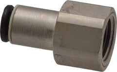 Legris - 5/32" Outside Diam, 1/8 NPT, Nickel Plated Brass Push-to-Connect Tube Female Connector - 290 Max psi - Benchmark Tooling