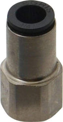 Legris - 1/4" Outside Diam, 1/8 NPT, Nickel Plated Brass Push-to-Connect Tube Female Connector - 290 Max psi - Benchmark Tooling