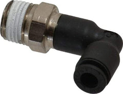 Legris - 5/32" OD, 1/8 NPT, Nylon/Nickel Plated Brass Push-to-Connect Extended Male Elbow - 290 Max psi - Benchmark Tooling