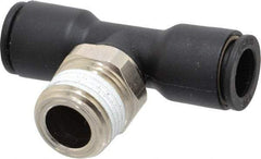 Legris - 3/8" OD, 3/8 NPT, Nylon/Nickel Plated Brass Push-to-Connect Male Branch Tee - 290 Max psi - Benchmark Tooling