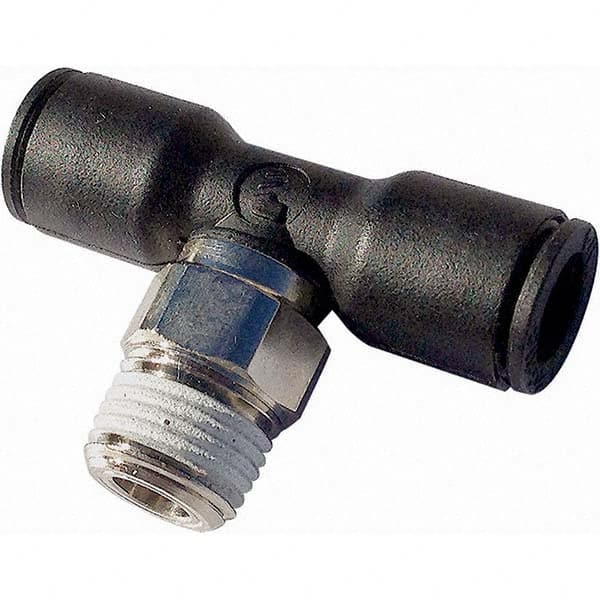 Legris - Plastic Push-To-Connect Tube Fittings Type: Male Branch Tee Tube Outside Diameter (Inch): 3/16 - Benchmark Tooling