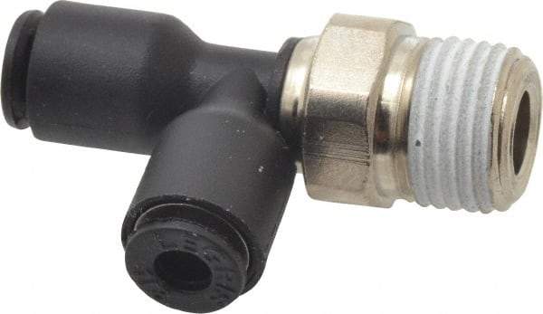 Legris - 1/8" OD, 1/8 NPT, Nylon/Nickel Plated Brass Push-to-Connect Male Run Tee - 290 Max psi - Benchmark Tooling