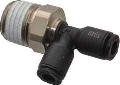 Legris - 5/32" OD, 1/4 NPT, Nylon/Nickel Plated Brass Push-to-Connect Male Run Tee - 290 Max psi - Benchmark Tooling