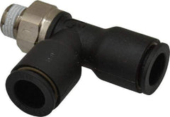 Legris - 3/8" OD, 1/8 NPT, Nylon/Nickel Plated Brass Push-to-Connect Male Run Tee - 290 Max psi - Benchmark Tooling