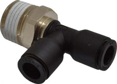 Legris - 3/8" OD, 1/2 NPT, Nylon/Nickel Plated Brass Push-to-Connect Male Run Tee - 290 Max psi - Benchmark Tooling