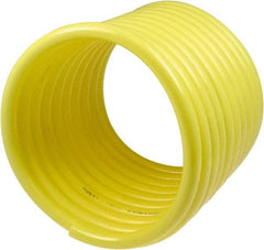 Coilhose Pneumatics - 1/2" ID, 100' Long, Yellow Nylon Coiled & Self Storing Hose - 170 Max psi, No Fittings - Benchmark Tooling