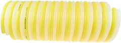 Coilhose Pneumatics - 1/2, 5/16" ID, 50' Long, Yellow & Natural Nylon Coiled & Self Storing Hose - 170 Max psi, No Fittings - Benchmark Tooling