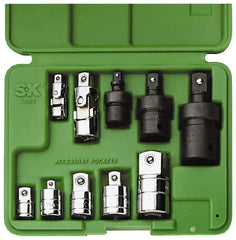 SK - 9 Piece Universal & Socket Adapter Set - 1/4F x 3/8M, 3/8F x 1/4M, 3/8F x 1/2M, 1/2F x 3/8M, 1/2F x 3/4M" 1/4, 3/8 & Impact 1/4, 3/8, 1/2" - Benchmark Tooling