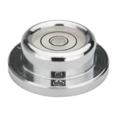 Geier & Bluhm, Inc. - 1-7/16 Inch Base Diameter x 0.52 Inch Overall Height, 2 Circles, Brass Bull's Eye Circular Level - 7.00mm Vial Diameter, 3/4 Inch Inner Diameter, 0.12 Inch Mounting Hole Diameter, 24 min Sensitivity, -40 to 165°F - Benchmark Tooling