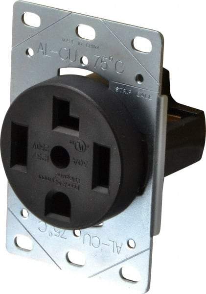 Pass & Seymour - 125/250 VAC, 30 Amp, 14-30R NEMA Configuration, Brown, Industrial Grade, Self Grounding Single Receptacle - 1 Phase, 3 Poles, 4 Wire, Flush Mount - Benchmark Tooling