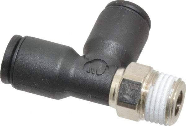 Legris - 6mm OD, 1/8 BSPT, Nylon/Nickel Plated Brass Push-to-Connect Male Run Tee - 290 Max psi - Benchmark Tooling