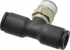 Legris - 6mm OD, 1/8 BSPT, Nylon/Nickel Plated Brass Push-to-Connect Male Branch Tee - 290 Max psi - Benchmark Tooling