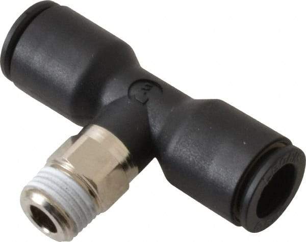 Legris - 5/16" OD, 1/8 BSPT, Nylon/Nickel Plated Brass Push-to-Connect Male Branch Tee - 290 Max psi - Benchmark Tooling