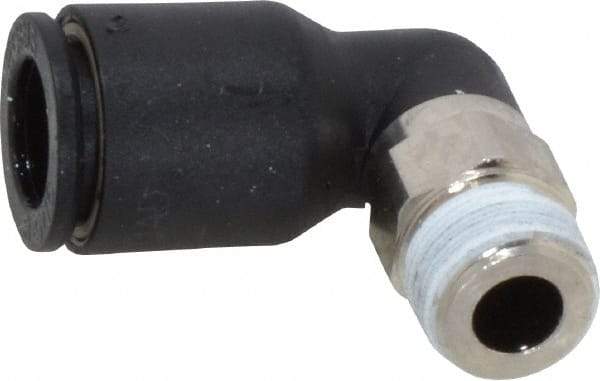 Legris - 5/16" OD, 1/8 BSPT, Nylon/Nickel Plated Brass Push-to-Connect Male Elbow - 290 Max psi - Benchmark Tooling