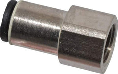 Legris - 6mm Outside Diam, 1/8 BSPP, Nickel Plated Brass Push-to-Connect Tube Female Connector - 290 Max psi - Benchmark Tooling