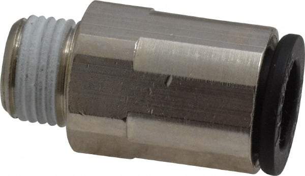 Legris - 5/16" Outside Diam, 1/8 BSPT, Nickel Plated Brass Push-to-Connect Tube Male Connector - 290 Max psi - Benchmark Tooling