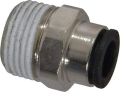 Legris - 5/16" Outside Diam, 3/8 BSPT, Nickel Plated Brass Push-to-Connect Tube Male Connector - 290 Max psi - Benchmark Tooling