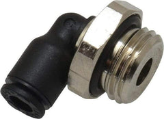 Legris - 4mm OD, 1/4 BSPP, Nylon/Nickel Plated Brass Push-to-Connect Male Elbow - 290 Max psi - Benchmark Tooling
