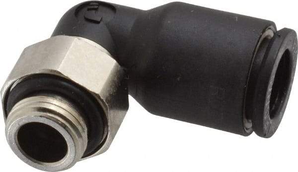 Legris - 8mm OD, 1/8 BSPP, Nylon/Nickel Plated Brass Push-to-Connect Male Elbow - 290 Max psi - Benchmark Tooling