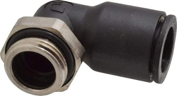 Legris - 12mm OD, 3/8 BSPP, Nylon/Nickel Plated Brass Push-to-Connect Male Elbow - 290 Max psi - Benchmark Tooling