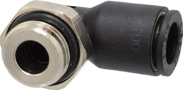 Legris - 8mm OD, 1/4 BSPP, Nylon/Nickel Plated Brass Push-to-Connect Male Elbow - 290 Max psi - Benchmark Tooling