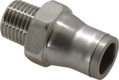 Legris - 10mm Outside Diam, 1/4 BSPT, Stainless Steel Push-to-Connect Male Connector - 435 Max psi, Tube to Male BSPT Connection, FKM O-Ring - Benchmark Tooling
