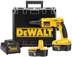 DeWALT - 18 Volts, NiCad Battery, Pistol Grip Cordless Screwdriver - 2 Speeds, 900 and 2,700 RPM, 180 Inch/Lbs. Torque - Benchmark Tooling