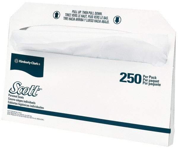 Scott - 17" Long x 14-1/2" Wide White Toilet Seat Covers - 20 Pack, 250 Sheet Roll - Benchmark Tooling