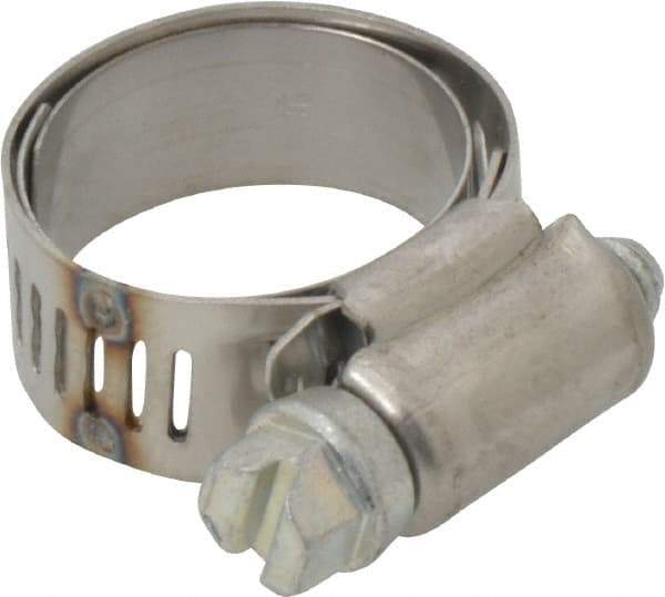 IDEAL TRIDON - SAE Size 10, 11/16 to 1-1/16" Diam, Stainless Steel Shielded Worm Drive Clamp - Material Grade 201, Series 613 - Benchmark Tooling