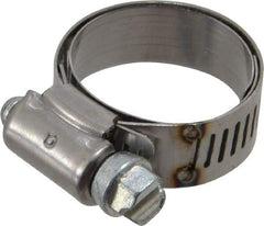 IDEAL TRIDON - SAE Size 12, 11/16 to 1-1/4" Diam, Stainless Steel Shielded Worm Drive Clamp - Material Grade 201, Series 613 - Benchmark Tooling