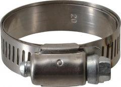 IDEAL TRIDON - SAE Size 20, 1 to 1-3/4" Diam, Stainless Steel Shielded Worm Drive Clamp - Material Grade 201, Series 613 - Benchmark Tooling