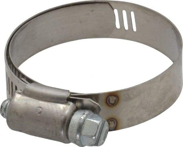 IDEAL TRIDON - SAE Size 24, 1-1/16 to 2" Diam, Stainless Steel Shielded Worm Drive Clamp - Material Grade 201, Series 613 - Benchmark Tooling