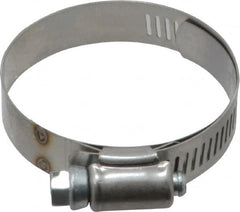 IDEAL TRIDON - SAE Size 28, 1-5/16 to 2-1/4" Diam, Stainless Steel Shielded Worm Drive Clamp - Material Grade 201, Series 613 - Benchmark Tooling