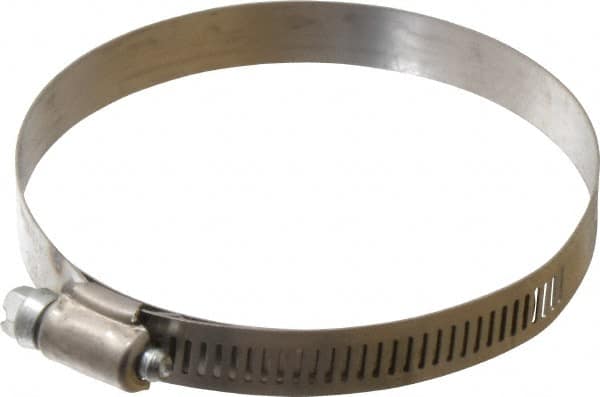 IDEAL TRIDON - SAE Size 56, 3-1/16 to 4" Diam, Stainless Steel Shielded Worm Drive Clamp - Material Grade 201, Series 613 - Benchmark Tooling