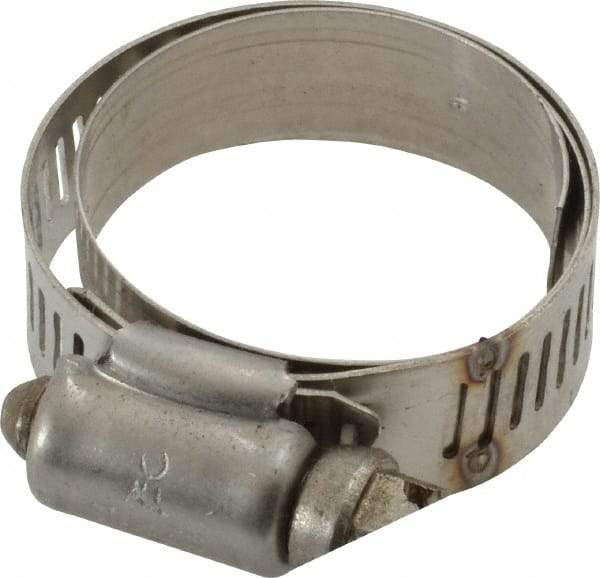 IDEAL TRIDON - SAE Size 16, 3/4 to 1-1/2" Diam, Stainless Steel Shielded Worm Drive Clamp - Material Grade 301, Series 615 - Benchmark Tooling