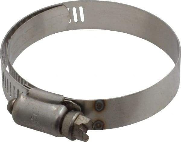 IDEAL TRIDON - SAE Size 32, 1-9/16 to 2-1/2" Diam, Stainless Steel Shielded Worm Drive Clamp - Material Grade 301, Series 615 - Benchmark Tooling