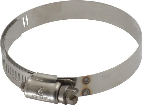 IDEAL TRIDON - SAE Size 40, 2-1/16 to 3" Diam, Stainless Steel Shielded Worm Drive Clamp - Material Grade 301, Series 615 - Benchmark Tooling