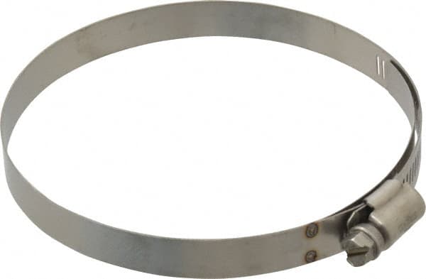 IDEAL TRIDON - SAE Size 64, 3-9/16 to 4-1/2" Diam, Stainless Steel Shielded Worm Drive Clamp - Material Grade 301, Series 615 - Benchmark Tooling