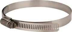 IDEAL TRIDON - SAE Size 72, 4-1/16 to 5" Diam, Stainless Steel Shielded Worm Drive Clamp - Material Grade 301, Series 615 - Benchmark Tooling