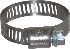 IDEAL TRIDON - SAE Size 12, 9/16 to 1-1/4" Diam, Stainless Steel Miniature Worm Drive Clamp - 5/16" Wide, Material Grade 301, Series 325 - Benchmark Tooling