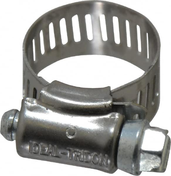 IDEAL TRIDON - SAE Size 8, 7/16 to 1" Diam, Carbon Steel Worm Drive Clamp - 1/2" Wide, Series 600 - Benchmark Tooling