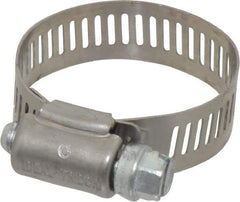 IDEAL TRIDON - SAE Size 16, 11/16 to 1-1/2" Diam, Stainless Steel Worm Drive Clamp - 1/2" Wide, Material Grade 201, Series 611 - Benchmark Tooling