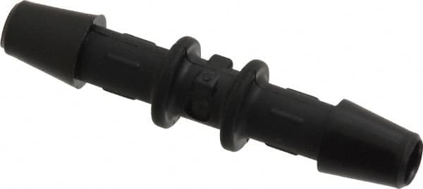 Made in USA - 3/16" Barb, Nylon Single Barbed Tube Splicer - Black - Benchmark Tooling