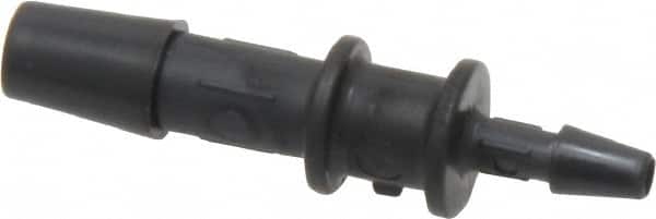 Made in USA - 1/4 x 1/8" Barb, Nylon Single Barbed Tube Reducer - Black - Benchmark Tooling