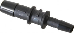 Made in USA - 3/8 x 1/4" Barb, Nylon Single Barbed Tube Reducer - Black - Benchmark Tooling