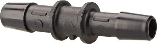 Made in USA - 3/8 x 5/16" Barb, Nylon Single Barbed Tube Reducer - Black - Benchmark Tooling