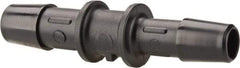 Made in USA - 3/8 x 5/16" Barb, Nylon Single Barbed Tube Reducer - Black - Benchmark Tooling