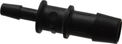 Made in USA - 1/2 x 1/4" Barb, Nylon Single Barbed Tube Reducer - Black - Benchmark Tooling