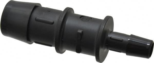 Made in USA - 3/4 x 3/8" Barb, Nylon Single Barbed Tube Reducer - Black - Benchmark Tooling